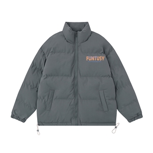 白底23新款冬季时尚百搭宽松字母印花棉服外套MY62055P90控118图片