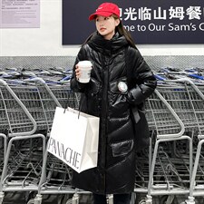 羽绒服女2021年新款中长款加厚宽松韩版白鸭绒时尚冬季保暖外套，女装羽绒服，潮品会
