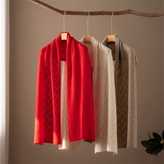 2025年秋季时尚百搭通勤简约休闲镂空围巾，围巾，江帆羊绒