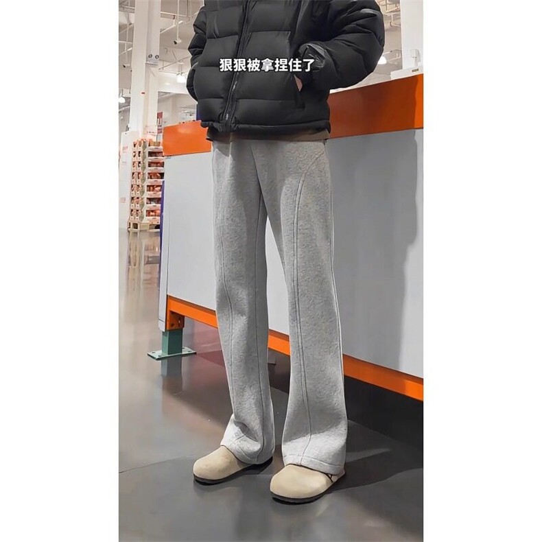 W9485-P45网图现货新款弯刀卫裤美式侧边拉链微喇直筒休闲长裤,男装休闲裤,星座1608-2