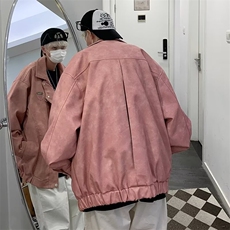 美式复古飞机扣PU皮外套男女春秋宽松休闲夹克JK21-P93，男装牛仔裤，星座308B-2