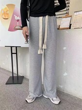 超火??宽抽绳编织抽绳腰带阔腿裤，其它，海维恩