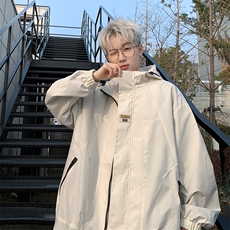 现货防水防风美式冲锋衣外套宽松大码男士连帽工装夹克JK988-P75，男装夹克，电商A006
