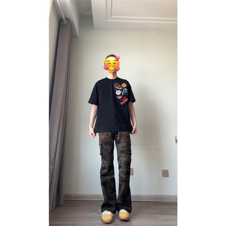 美式高街正肩短袖男款夏季纯棉卡通图案t恤cleanfit潮牌情侣半袖,男装T恤,星座1007（原301D）