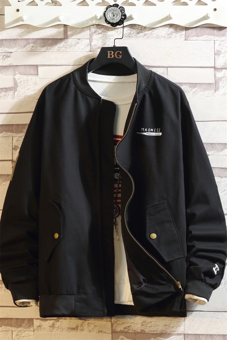 白墙风2021春秋季余文乐棒球服男空军飞行员夹克控119-j901-p85,男装夹克,星座311A