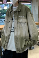 美式vibe复古渐变牛仔夹克男秋冬季潮牌高街痞帅宽松休闲工装外套，男装夹克，星座505-2（原电商A260-1)