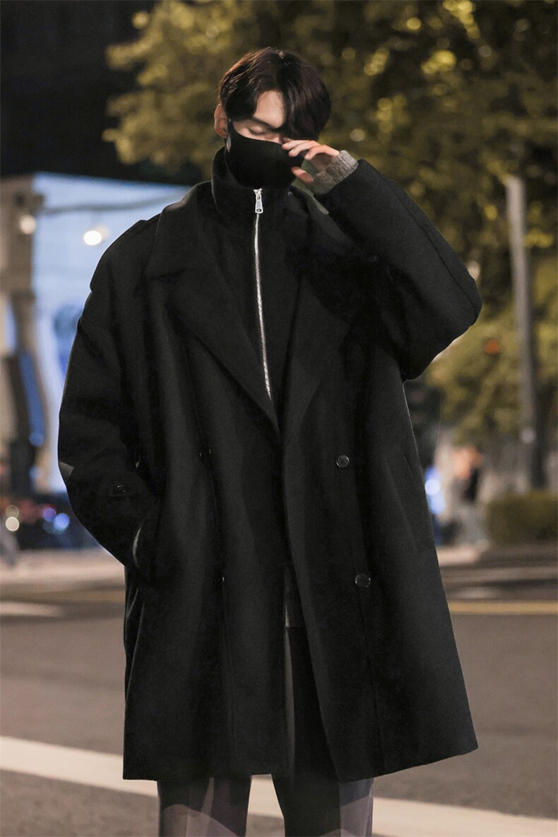 男装呢料呢子毛呢大衣长款冬季呢子假两件外套XZ514-2-F12-P138,男装毛呢大衣,星座514-2(原B239)