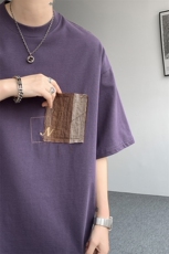 8XL-M高品质纯棉美式复古宽松简约百搭学院风短袖T恤上衣男DX343，男装T恤，电商D206-1