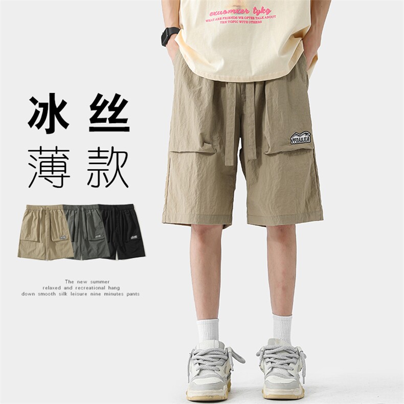 特P25无差价2023夏季大码户外登山裤速干男百搭贴标五分短裤DK88图片