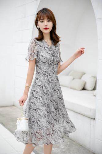 现货供应：雪纺真丝连衣裙M一XXL，女装连衣裙，拉思维加丝