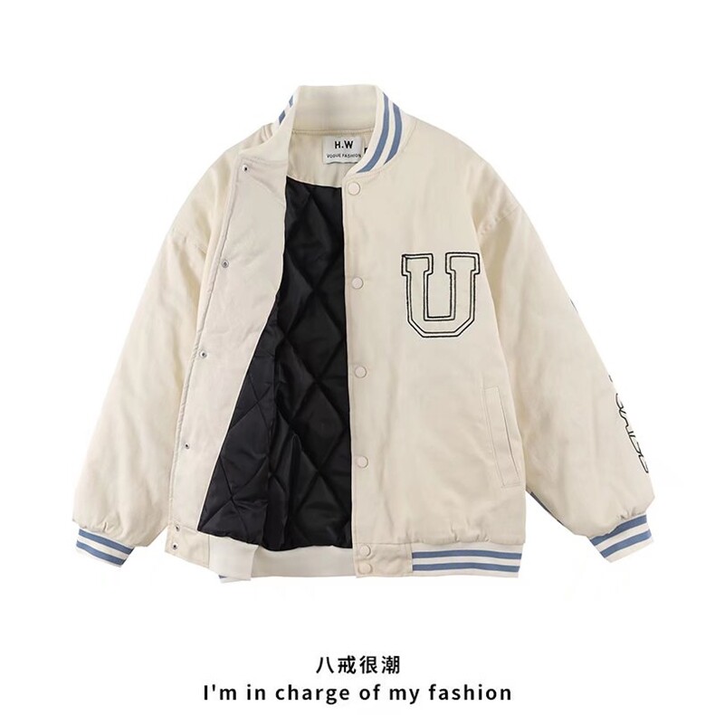 欧美复古嘻哈刺绣棒球服外套男潮牌街头宽松情侣休闲夹克,男装夹克,星座1210-1