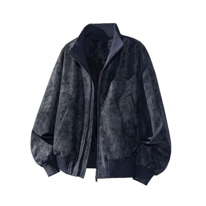 美式潮牌复古PU皮衣拼接情侣夹克男春秋季宽松百搭休闲棒球服外套,男装夹克,星座715-4