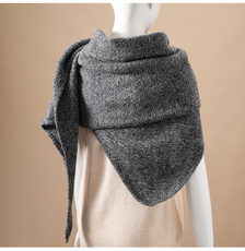 2025时尚不是提前简约休闲花纱穿孔三角巾，围巾，唯若美羊绒