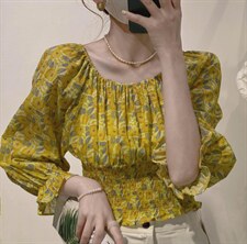 韩系两穿小花上衣，其它，驿谷