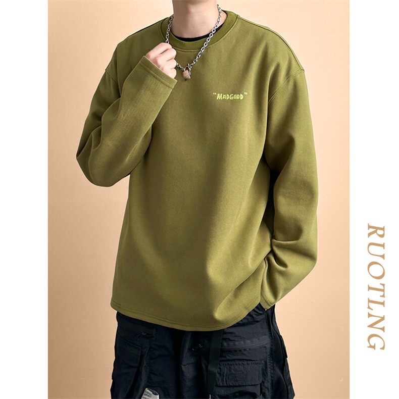 现货-2025春季新款圆领宽松卫衣男潮牌重磅长袖A351-AT2513-P50,男装卫衣,电商A351