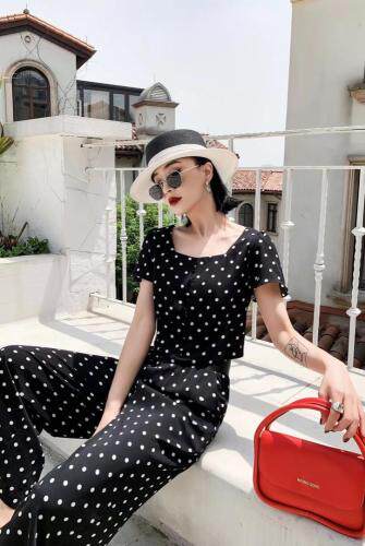 洋气减龄字母条纹阔腿裤套装，女装职业装，茗格拉