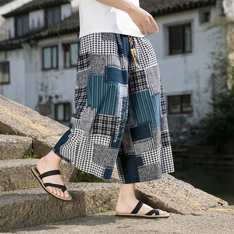 夏季八分裤民族风乞丐服休闲大码风ZK088-P45，男装民族服装，电商A021