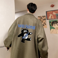 麂皮绒夹克男大码立领褂子外套JK85387-P68加绒款-P78，男装夹克，电商A040