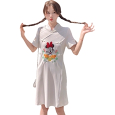 新中式现代改良刺绣旗袍连衣裙P115-K165，女装汉服/婚纱/旗袍/礼服，红龙果