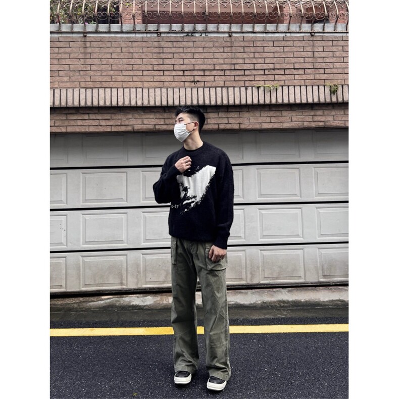 foool美式高街复古拉链口袋设计工装裤男女直筒Cleanfit休闲裤,男装牛仔裤,四季星座505