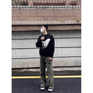 foool 美式高街复古拉链口袋设计工装裤男女直筒Cleanfit休闲裤图片