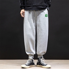 K12058-P40加绒P50束脚纯棉运动裤男士休闲裤大码宽松卫裤男，男装休闲裤，电商A040A