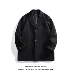 N9109/P90秋冬新款呢料毛呢西服男宽松外套上衣潮流宽松呢大衣，男装西服，电商A141