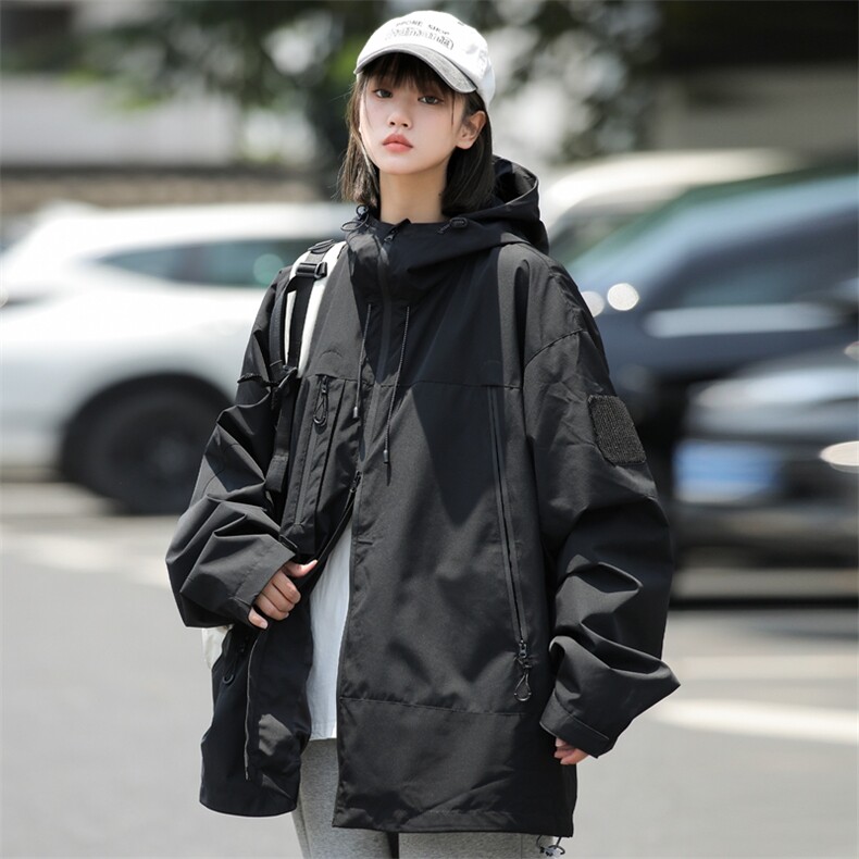 中性风工装冲锋衣男高品纯色宽松夹克外套DSA157B-J91-P60，男装夹克，电商A157B