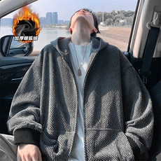 460g高克重银丝雪尼尔连帽开衫卫衣外套W5034J加绒-特P68控118，女装短外套，电商A001