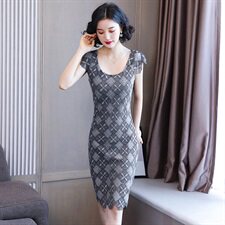 2023年连衣裙格子夏季通勤韩版修身显瘦，女装连衣裙，婵米儿