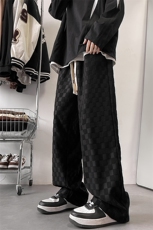 8XL-M特大码2024高级感小众牛仔裤长裤高街美式拼接休闲裤K961P60，男装休闲裤，电商D206-1