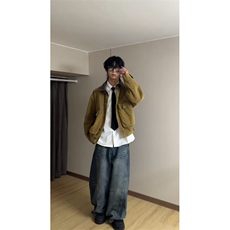 【有货】6501CC-特P96工装夹克男水洗剪裁宽松美式复古外套，男装夹克，星座1007（原301D）