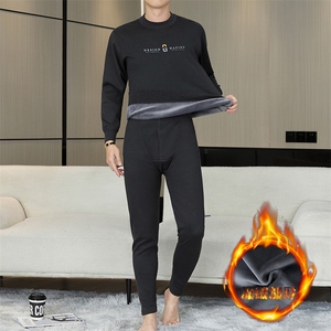 秋冬保暖内衣男士中高领秋衣秋裤加绒加厚罗纹袖口套装TZ6801-P70图片