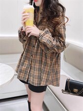 2022年春季新款时尚潮流百搭休闲格子衬衫，女装衬衫，L·H·X