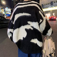 美式oversize秋冬毛衣男欧美高街撞色小众针织衫潮复古外套24-p45，男装针织衫/毛衣，星座1008