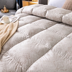 新款140支超细提花净梵羽绒被，被套/被芯，一起卖家纺