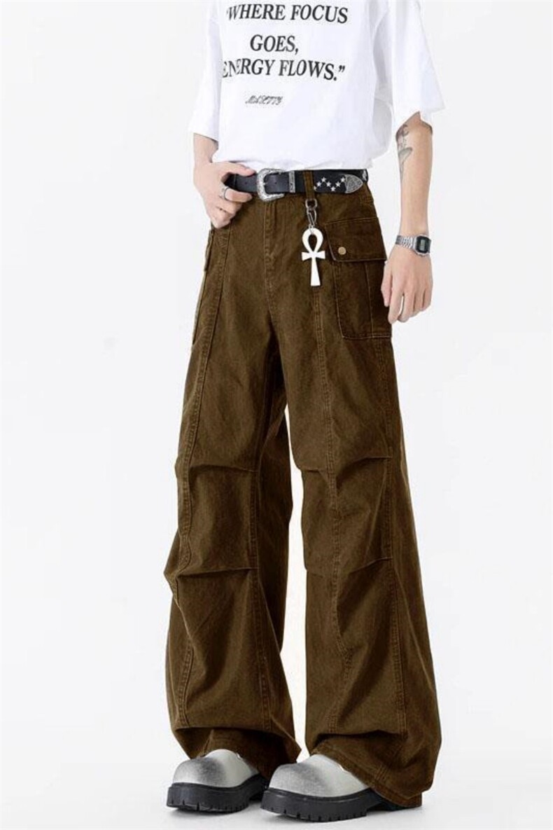 网图慎用抖音品质休闲潮流直筒棉裤春夏工装长裤310A-502-P32，男装棉裤，四季星座310A