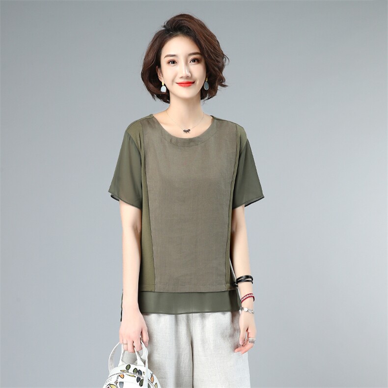2021新款大码女装宽松显瘦短袖T恤夏季时尚百搭上衣,女装大码女装,秋牧寒烟