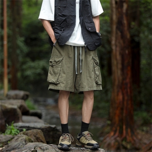 工装短裤男士夏季美式潮牌宽松直筒运动休闲学生五分裤子图片