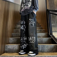 男韩版c长裤休闲涂鸦高街青年百搭KK272-P36，男装休闲裤，星座911-3
