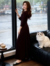 时尚气质减龄运动套装裙女春新款褶皱收腰V领上衣半身长裙两件套，女装套装/套裙，江南