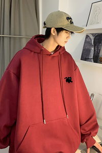抖音品质小猫印花宽松休闲连帽卫衣男生上衣JK23376 特批35-控58图片