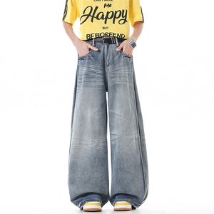 2026新款美式宽松牛仔裤猫须弯刀裤xz906-1-K1301特P53控98图片