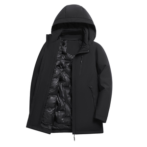 主推中年轻薄90绒羽绒服外套男士冬款休闲中老年羽绒服大衣图片