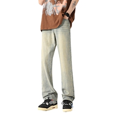 美式高街宽松水洗牛仔裤潮流直筒休闲裤A161-S2364-P53，男装牛仔裤，电商A161