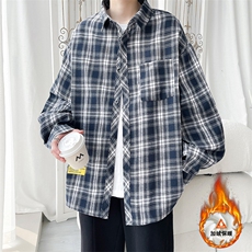 冬季格子衬衫休闲内搭衬衣高级感外套男C2158-特P28/CJ9738-特P40，男装衬衫，电商A007