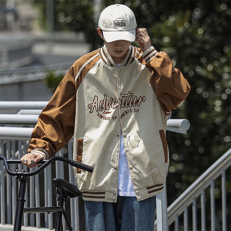 新款男小牛津面料棒球服竖领cityboy风针织外套WT2409-P80控138,男装夹克,星座717