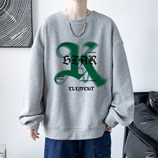 华夫格！2023秋季新款男士圆领卫衣百搭长袖T恤HWY22P30加绒P40，男装卫衣，电商B220