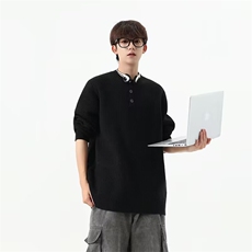 ins毛衣男士秋冬季韩系宽松潮流纯色条纹慵懒风长袖针织衫日系，男装针织衫/毛衣，星座506A