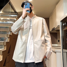 秋季新款男士皮夹克潮流宽松皮衣外套青年款A266-PY005-P65，男装皮衣，电商A266